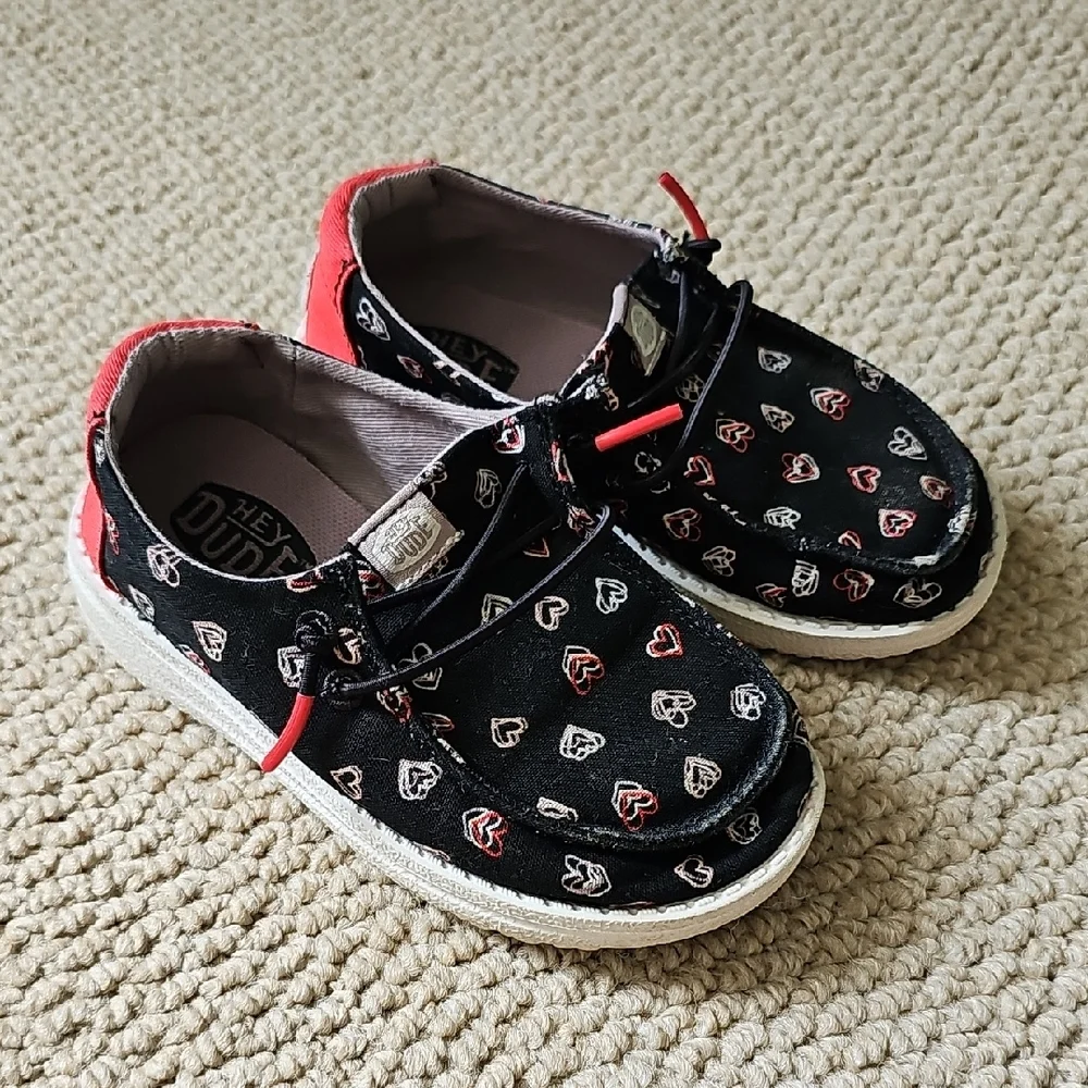 Hey Dude Black and Red Moccasin Shoes